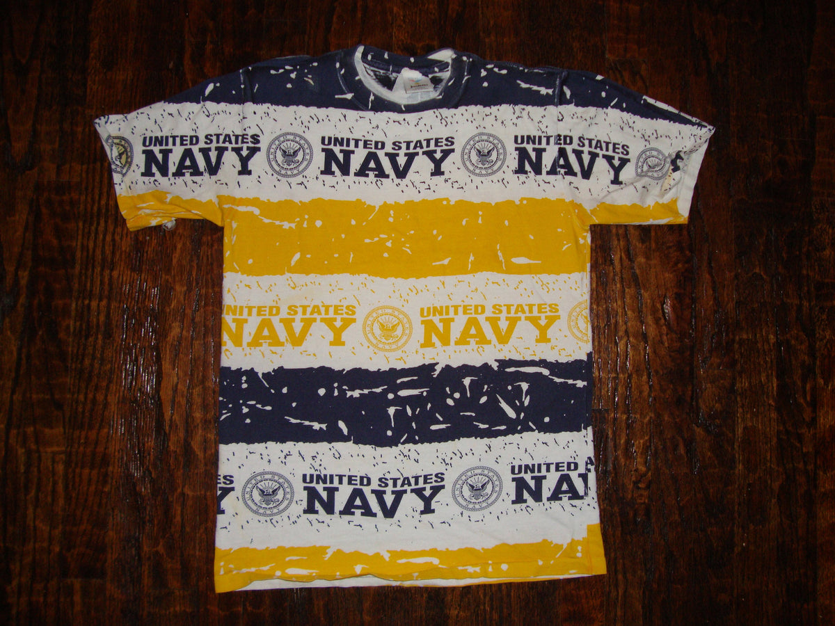 Vintage 90s US Navy Midshipmen AOP All Over Print United States T Shirt Size M Graphic Tee – Warm & Stylish · Trending Graphic Apparel