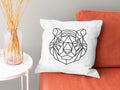 Tiger Cushion Cover Geometric Tiger Pillow Tiger Bedroom Decor Bengal Tiger Print Pillow Tiger Gifts Tiger Print Cushion Graphic Tee – Aesthetic Look · High-Quality Print