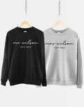 Personalized Mr And Mrs Sweatshirts Personalised Wedding Gifts Mr And Mrs Custom Wedding Gift Matching Husband And Wife Sweatshirts Sweatshirt – Warm & Stylish · Perfect For Daily Wear