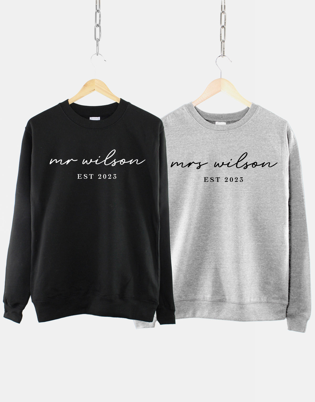 Personalized Mr And Mrs Sweatshirts Personalised Wedding Gifts Mr And Mrs Custom Wedding Gift Matching Husband And Wife Sweatshirts Sweatshirt – Warm & Stylish · Perfect For Daily Wear