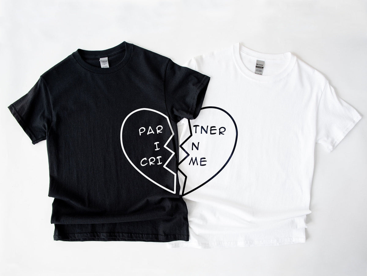 Best Friend Shirts Best Friend Shirt Best Friend Gift Best Friends tshirts 2 x Partner In Crime Heart TShirt Twin Pack Graphic Tee – Fan Favorite · Perfect For Daily Wear