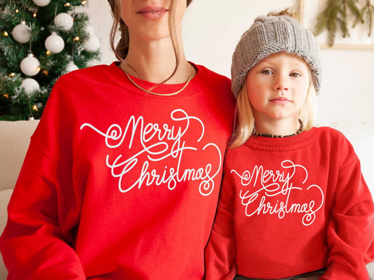 Merry Christmas Family Sweatshirt Matching Christmas Sweaters Adult Kids Family Christmas Jumpers Sweatshirt – Bold Style · Perfect For Daily Wear
