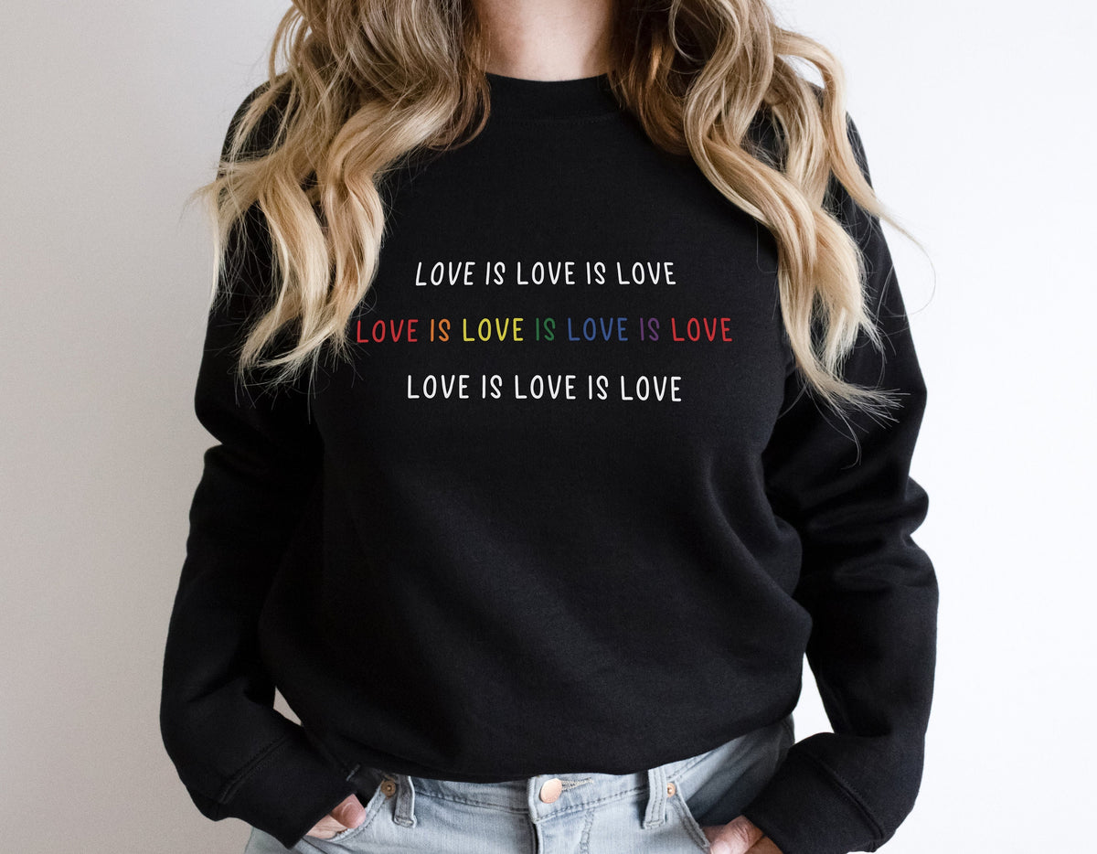 LGBTQ Sweatshirt Love Is Love Sweatshirt LGBTQ Sweatshirt Bisexual Sweatshirt Gay Person Gift Queer Sweatshirt Sweatshirt – Aesthetic Look · Perfect For Daily Wear