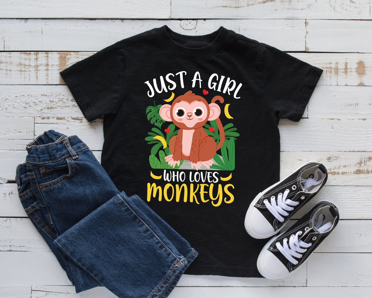 Just A Girl Who Loves Monkeys Shirt Cute Monkey Kids Tee Monkey Zoo Hoodie Child TShirt Sweatshirt Long Sleeve Hoodie – Fan Favorite · Must-Have Style