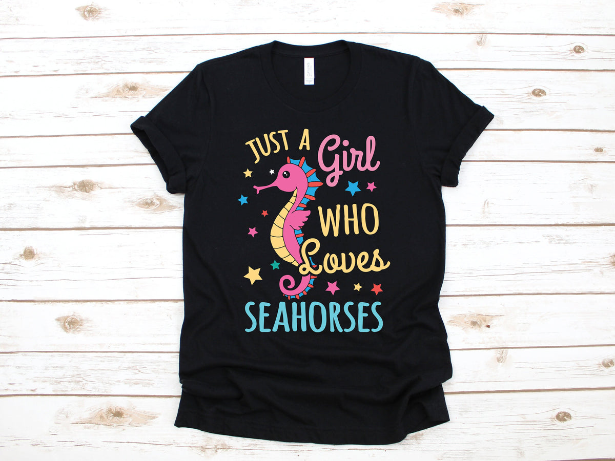 Girl Who Loves Seahorses TShirt Cute Seahorse Tee Kids Shirt Hoodie Long Sleeve Sweatshirt Hoodie – Feel-Good Design · Must-Have Style