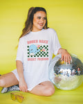 Funny Bookish Tee in Retro Maximalist Style Books Make Great Friends Bookish Gift for Book Lover Cute Tee of Retro Earth Reading a Book Graphic Tee – Feel-Good Design · Trending Graphic Apparel