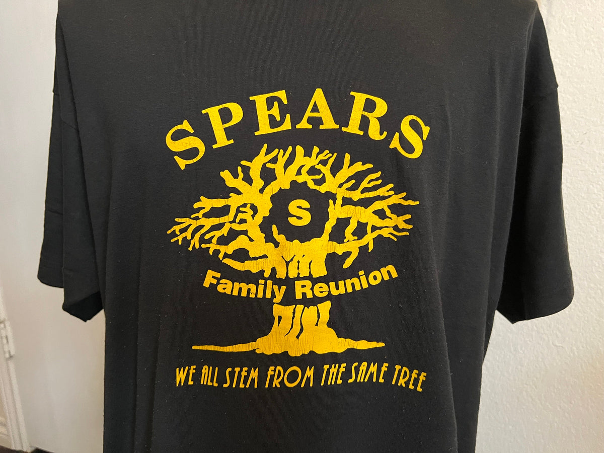 Vintage 9039s Spears Family Reunion Tree T Shirt XL Graphic Tee – Feel-Good Design · Perfect For Daily Wear