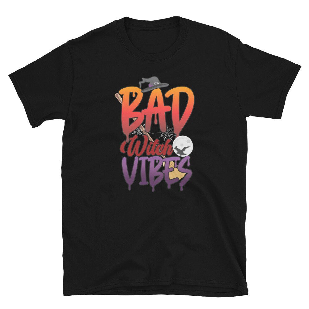 Halloween Bad Witch Vibes Shirt Graphic Tee – Feel-Good Design · Trending Graphic Apparel