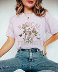 Vintage Aesthetic Shirt with Butterflies Radical Feminist Kitschy Eclectic Tee in Jewel Tones Shirt for Radical Leftist Retro Flowers Graphic Tee – Premium Graphic · Top Pick For Any Outfit