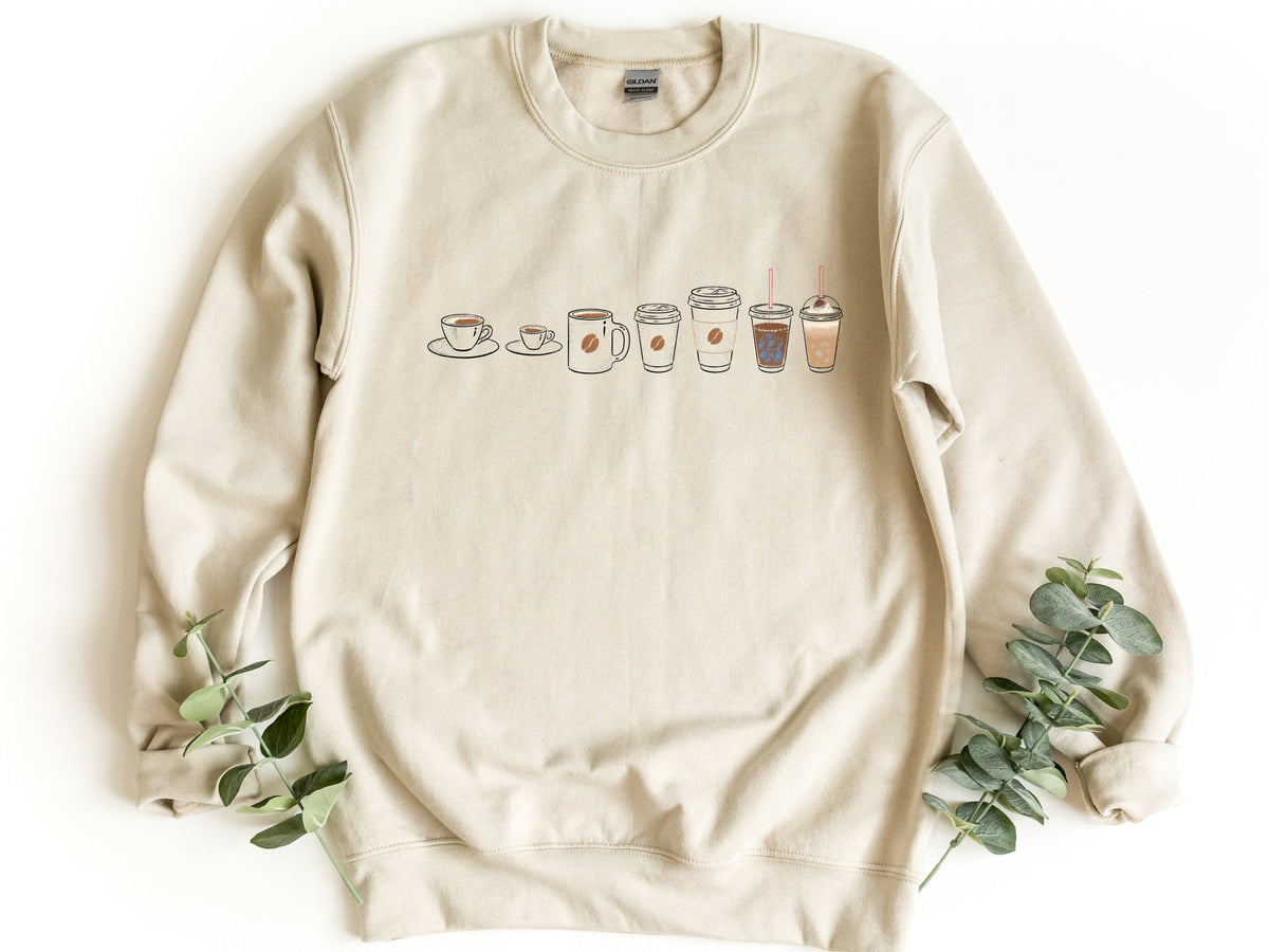 Coffee Sweatshirt Coffee Lover Sweat Coffee Bean Pullover Iced Latte Crewneck Sweater Coffee Cup Sweatshirt Coffee Addict Pullover Sweatshirt – Easygoing Wear · Must-Have Style