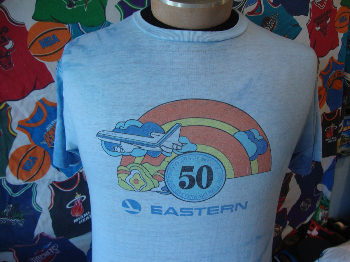 Vintage 7039s Eastern Airlines 1978 50th Anniversary Soft Paper Thin Rainbow T shirt M Graphic Tee – Feel-Good Design · Trending Graphic Apparel