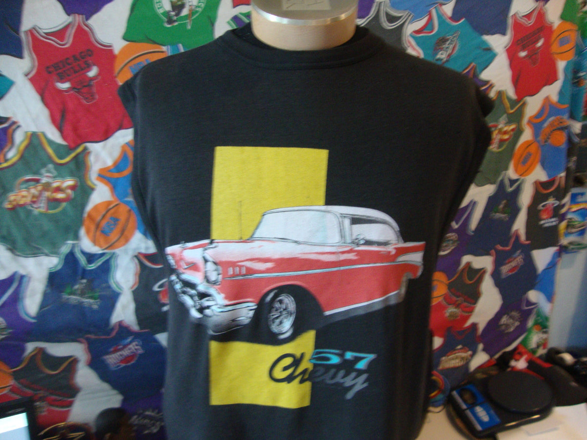 Vintage 80s 57 Chevy Red Hardtop Sleeveless Sweatshirt Shirt L Sweatshirt – Cozy Vibes · High-Quality Print