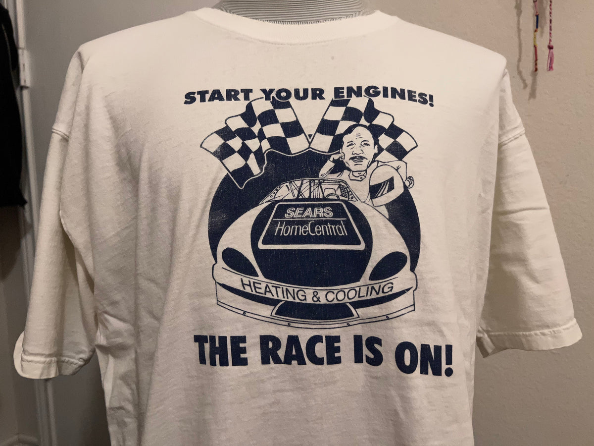 Vintage 9039s Sears The Race Is On T Shirt XL Graphic Tee – Aesthetic Look · Top Pick For Any Outfit