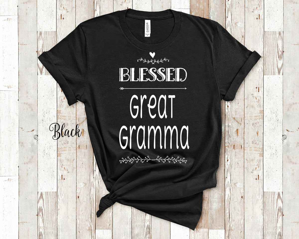 Blessed Great Gramma Grandma Tshirt Special Grandmother Gift Idea for Mother39s Day Birthday Christmas or Pregnancy Reveal Announcement Graphic Tee – Easygoing Wear · High-Quality Print