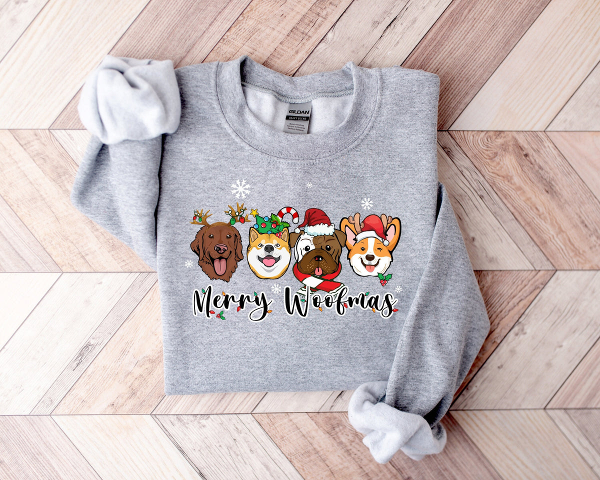 Christmas Dogs SweatshirtHappy Dog Year ShirtFunny Christmas Dog ShirtDog Christmas SweatshirtDogs SweatshirtMerry Woofmas Shirt Sweatshirt – Premium Graphic · Must-Have Style