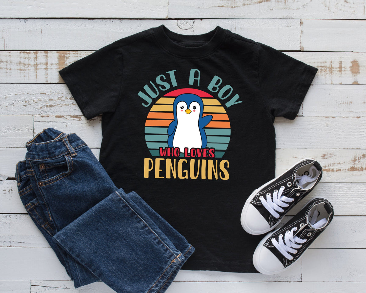 Boy Who Likes Penguins Shirt Boy Penguin Kids TShirt Penguins TShirt Zoo Kids Hoodie Hoodie – Premium Graphic · High-Quality Print