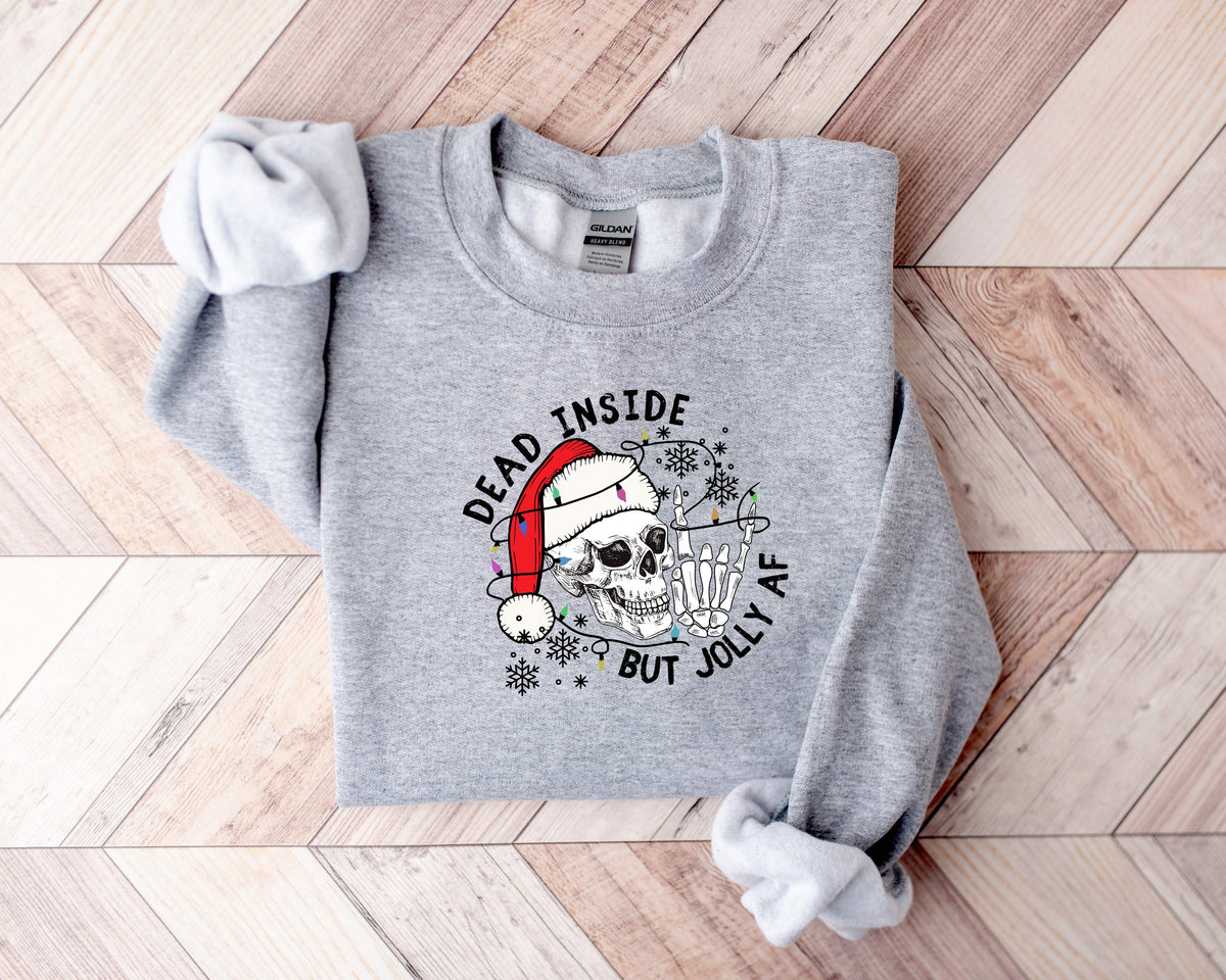 Dead Inside But Christmas SweatshirtSkeleton Christmas ShirtChristmas GiftHoliday GiftHoliday SweatshirtChristmas Family Matching Shirt Sweatshirt – Premium Graphic · Trending Graphic Apparel