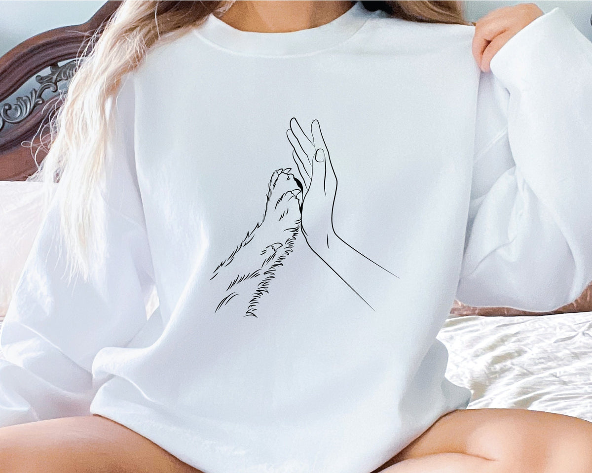 Dog Hand Sweatshirt Dog Lover Crewneck Sweatshirt Dog Lover Gift Dog Lover Gift Dog Mom Sweater Dog Mom Gift Sweatshirt Sweatshirt – Soft Feel · Great Gift For Fans