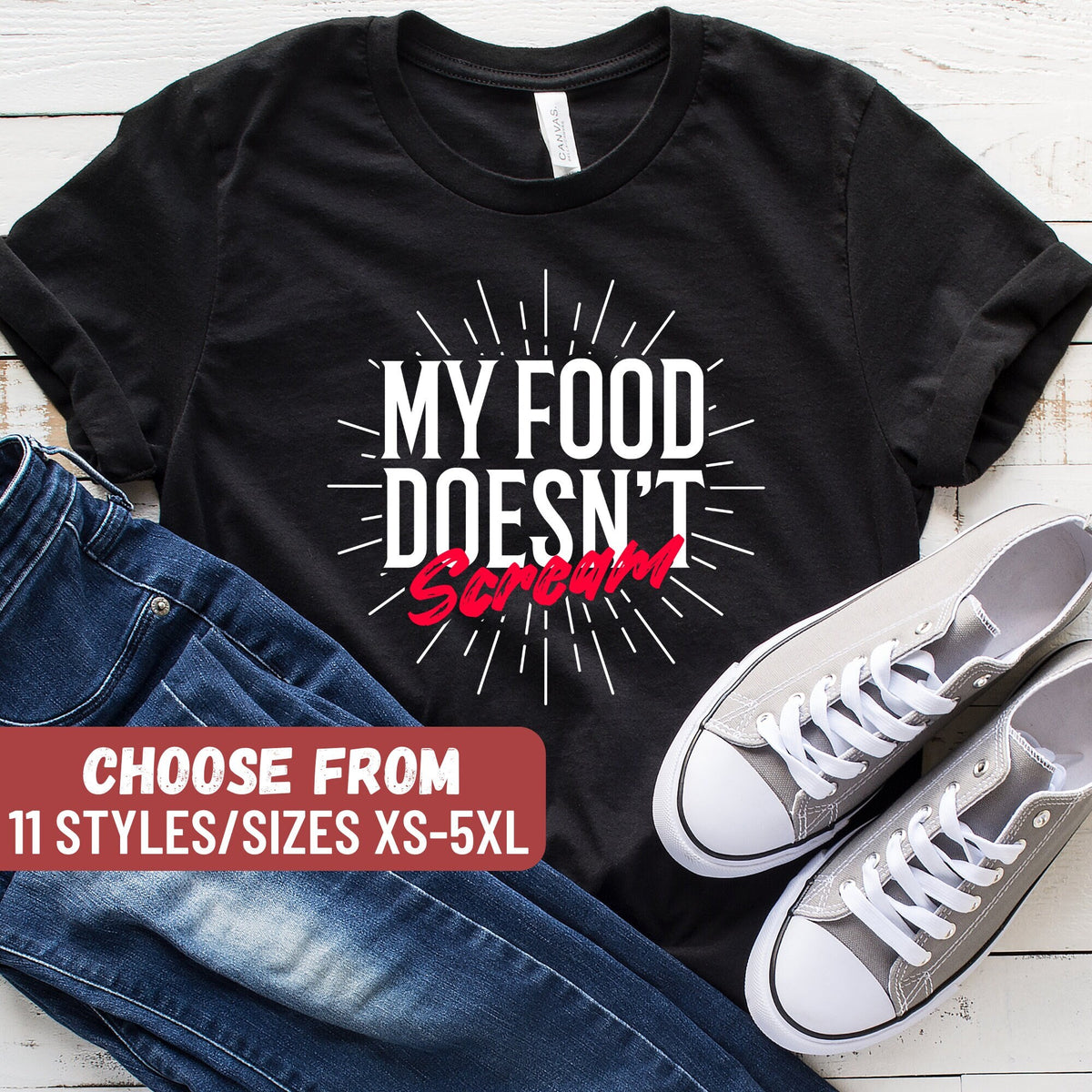 Vegan Shirt Gift For Vegan Vegetarian Tee Funny Vegan Shirt Veggie Shirt Vegan Clothing Vegetarians My Food Doesn39t Scream TShirt Graphic Tee – Easygoing Wear · Trending Graphic Apparel