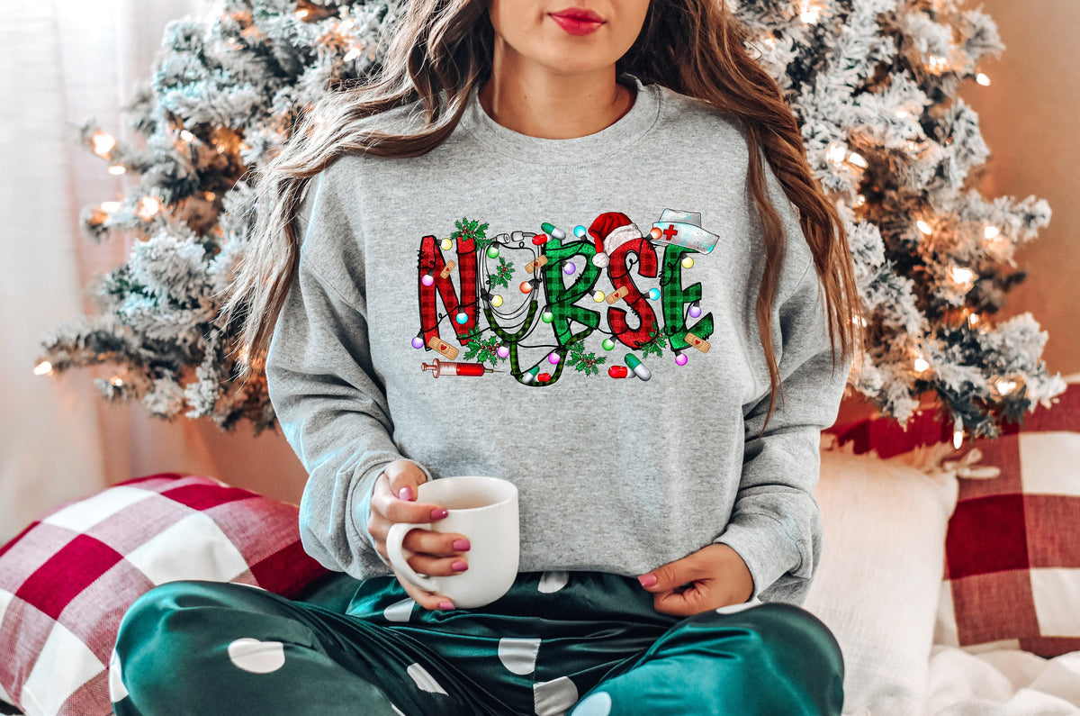 Christmas Nursing Sweatshirt Nursing School T ShirtNurse Christmas shirt Christmas Shirt 2022 ChristmasNurse ShirtNurse Gift for Woman Sweatshirt – Everyday Comfort · High-Quality Print
