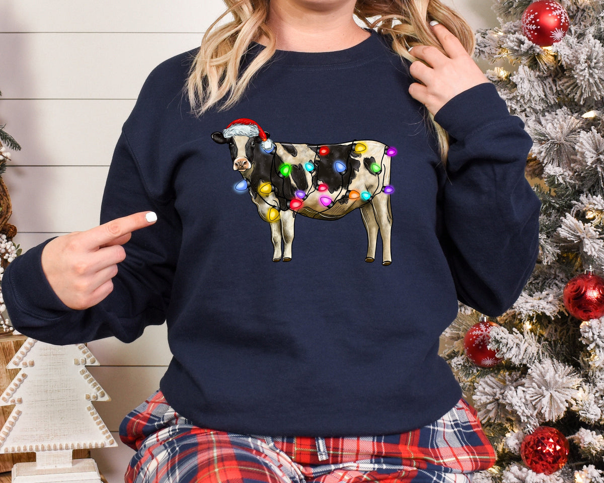 Christmas SweatshirtCute Cow Christmas Sweatshirt2022 Merry ChristmasMerry Christmoos2022 Happy New YearChristmas GiftChristmas Light Sweatshirt – Warm & Stylish · Must-Have Style