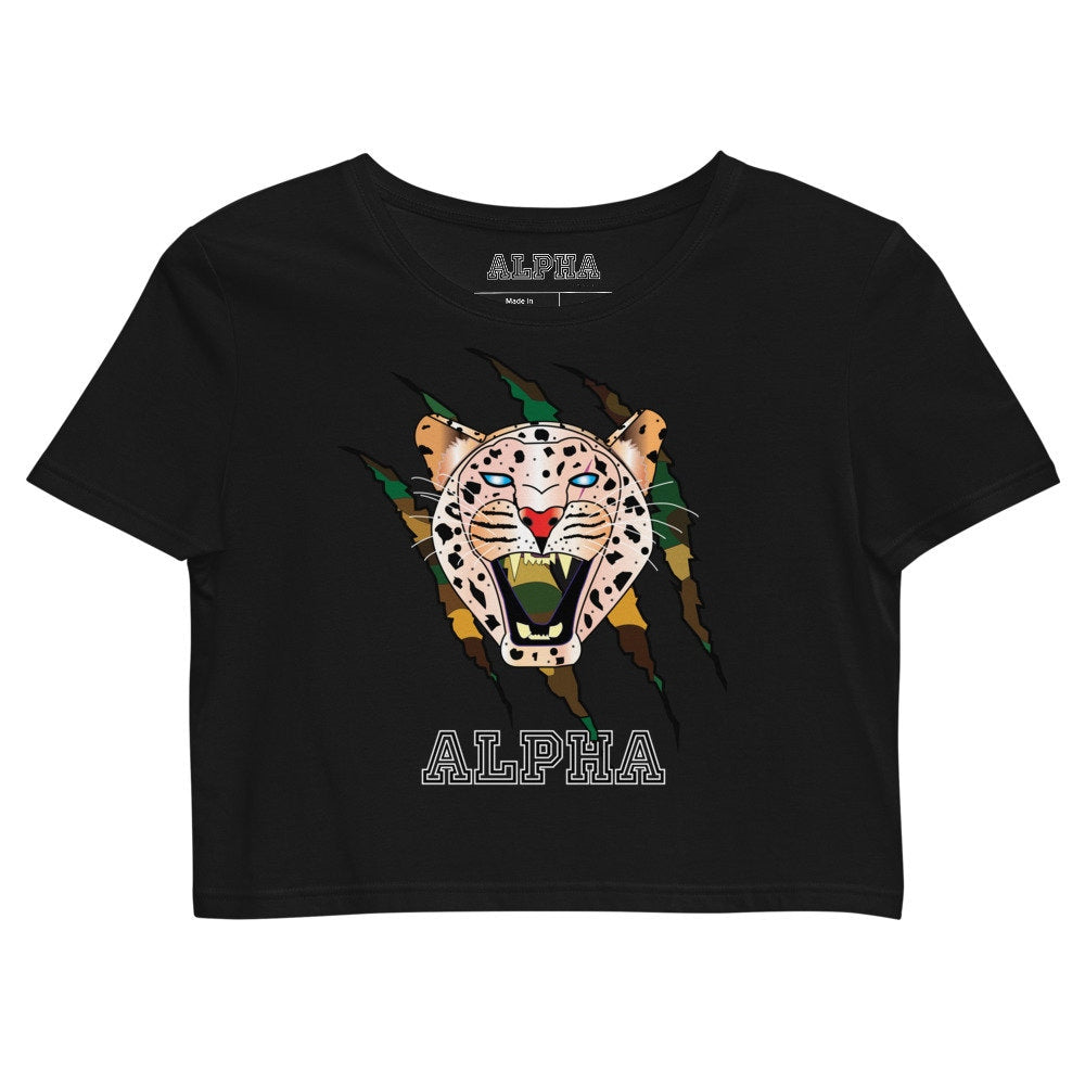 Leopard Organic Crop Top Graphic Tee – Warm & Stylish · Perfect For Daily Wear