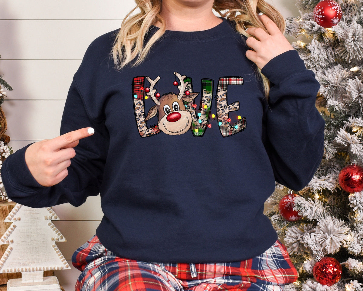 Love Deer SweatshirtChristmas Family ShirtChristmas GiftHoliday GiftChristmas Family Matching ShirtChristmas Deer ShirtDeer Lover Sweatshirt – Aesthetic Look · Trending Graphic Apparel