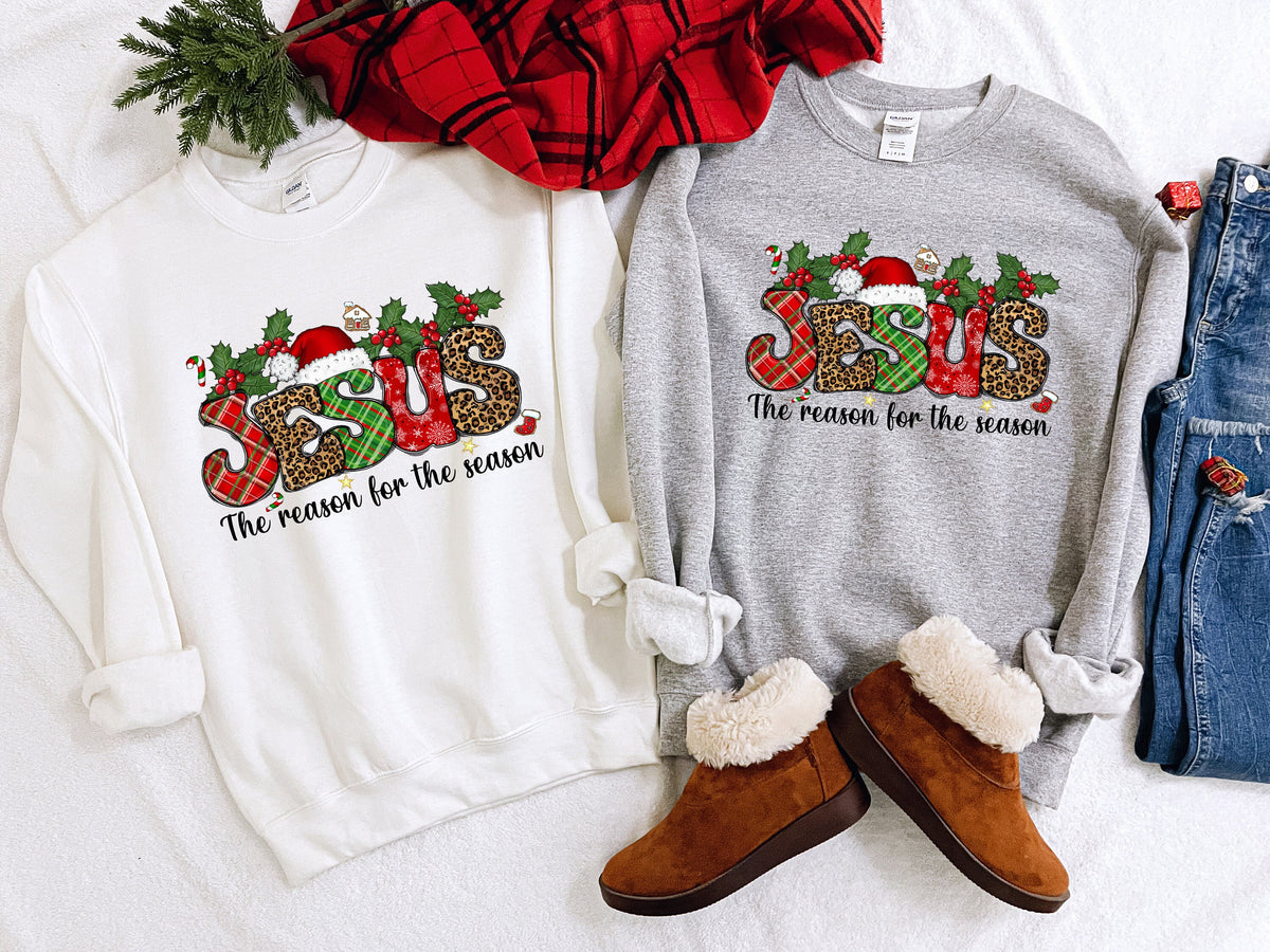 Jesus The Reason For The Season ShirtChristmas Family ShirtChristmas GiftHoliday GiftChristmas Family Matching ShirtFaith Christmas Tee Graphic Tee – Everyday Comfort · Perfect For Daily Wear
