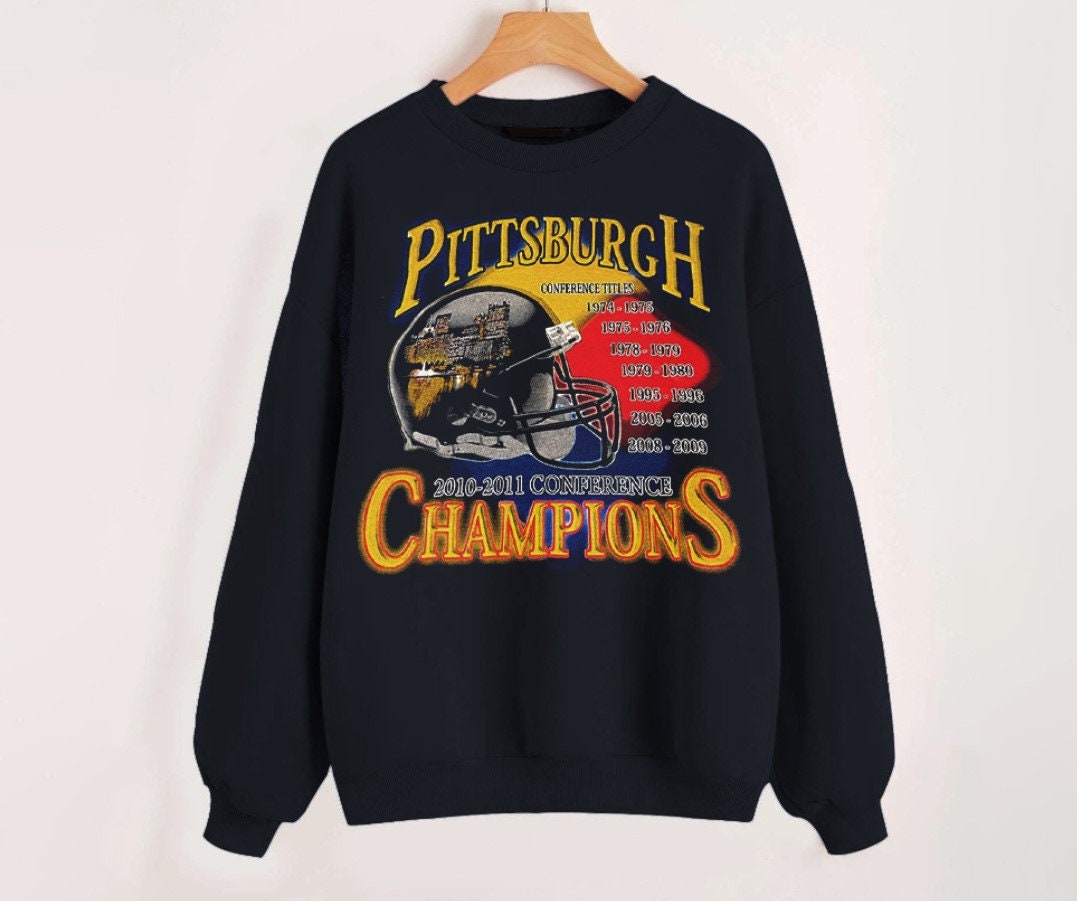 Pittsburgh Football Conference Champions Vintage Black Sweatshirt Pittsburgh Football Team Retro Shirt American Football Sweater Sweatshirt – Premium Graphic · Trending Graphic Apparel