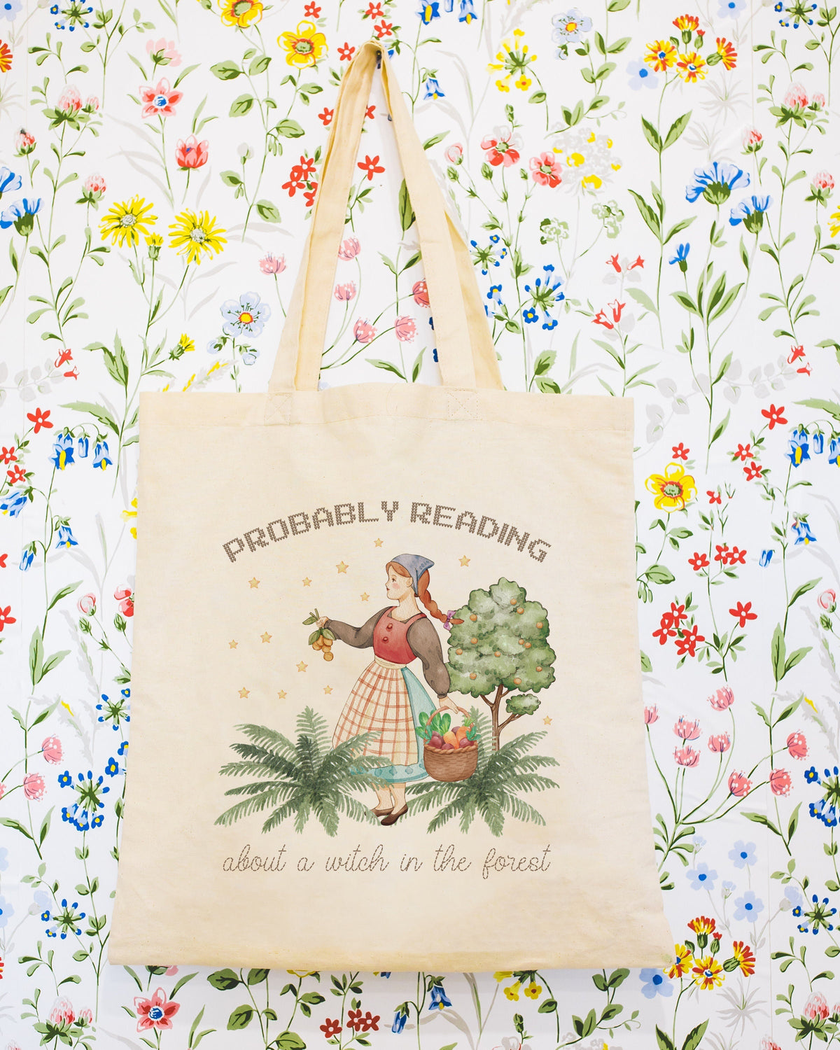 Bookish Cottagecore Tote Bag Gift for Reader Who Love Historical Fantasy Romance Forestcore Tote Bag with Stars Gift for Romance Reader Tote Bag – Easygoing Wear · Great Gift For Fans