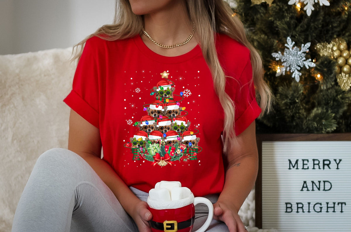 Chihuahua Dog Gifts Xmas Christmas Mens Womens Kids TShirt Tee TShirt Tree Santa Lover Graphic Tee – Feel-Good Design · High-Quality Print