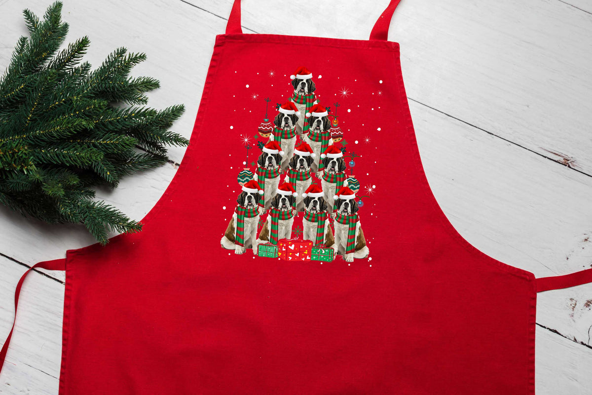 Baking Apron Saint Bernard Dog Christmas Cooking Apron Unique Xmas Gift Idea BBQ Kitchen Apron For Women And Men Holiday Season Graphic Tee – Bold Style · Great Gift For Fans