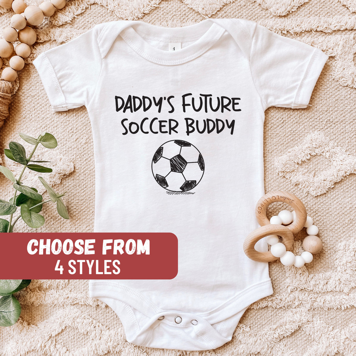 Daddy39s Future Soccer Buddy Baby Bodysuit Funny Soccer Baby Bodysuit Soccer Fan Baby Bodysuit Pregnancy Announcement Baby Reveal Graphic Tee – Cozy Vibes · Must-Have Style
