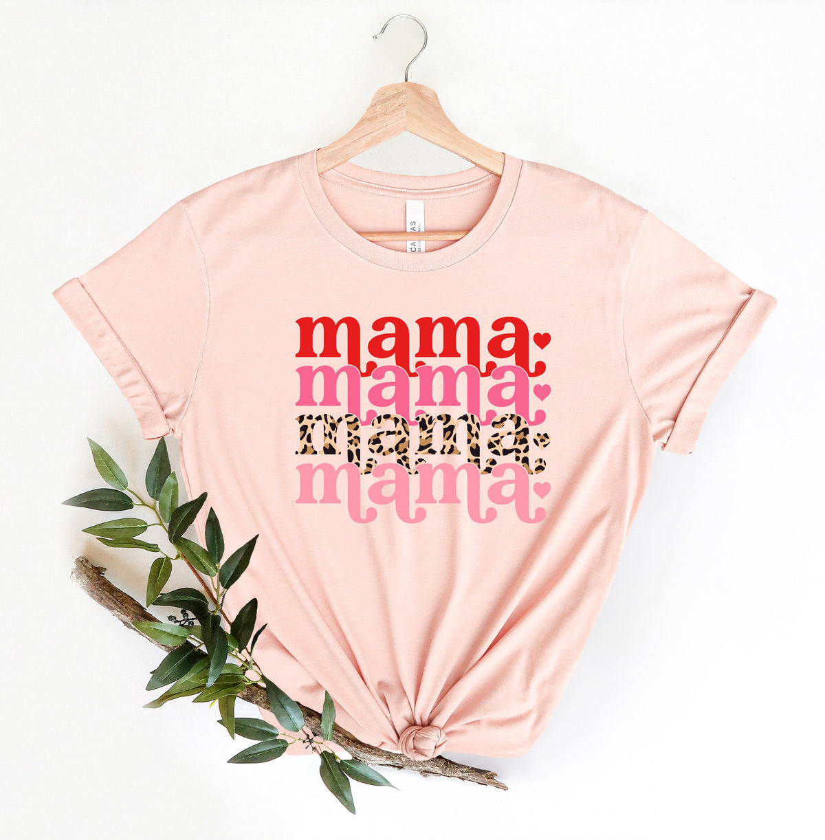 Mama Valentines Leopard Valentines Day ShirtValentines Day Shirts For WomanLatte Valentine ShirtValentines Day GiftValentines Mom Gift Graphic Tee – Easygoing Wear · Perfect For Daily Wear