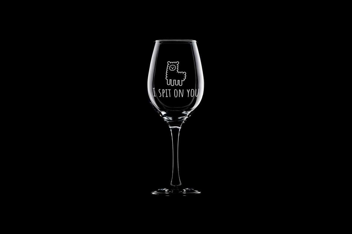 Funny Alpaca Wine Glass Funny Gift For Alpaca or Lama Lover Llama Wine Glass I Spit On You Graphic Tee – Bold Style · Perfect For Daily Wear