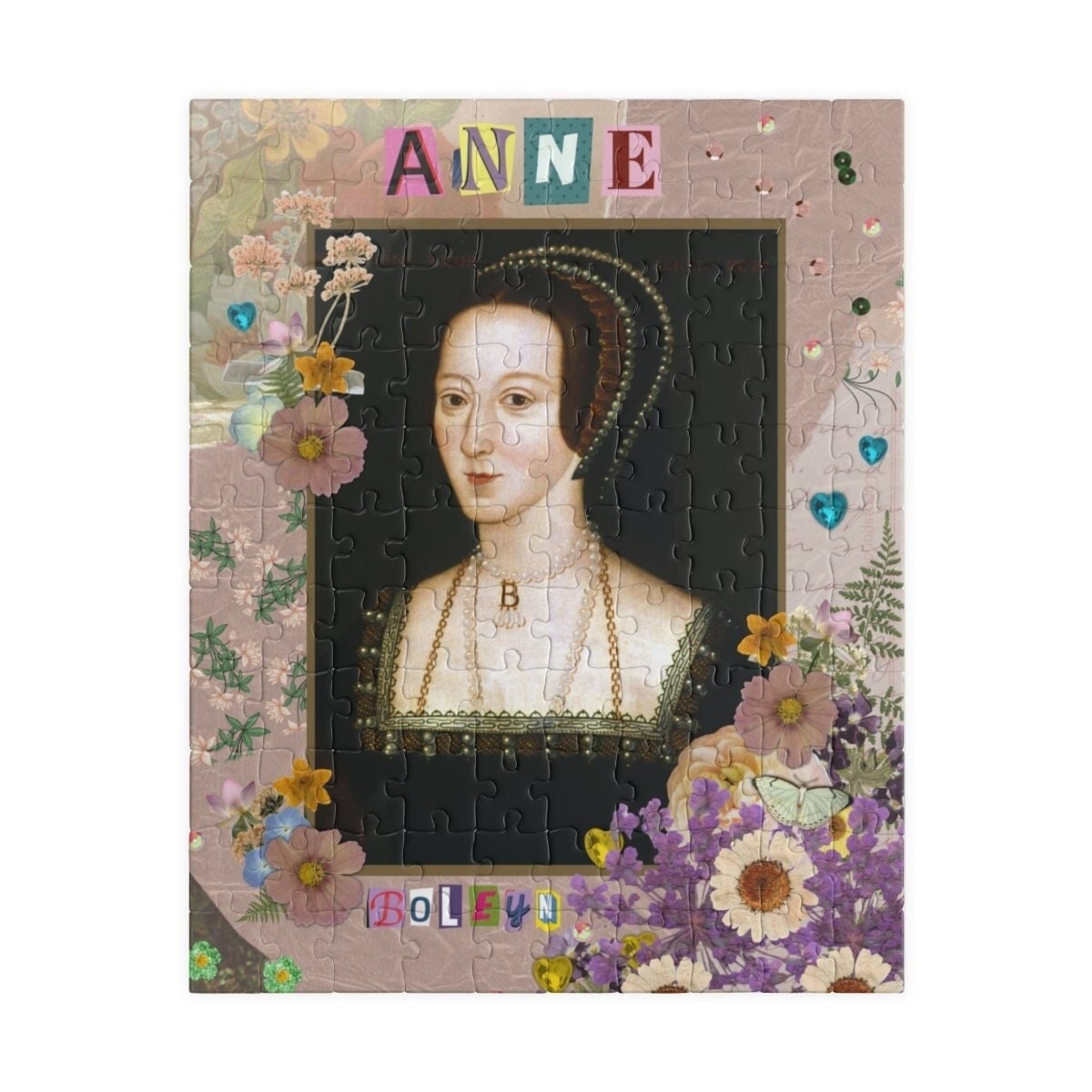 Anne Boleyn Puzzle 90s Aesthetic Collage Puzzle for Adults Funny History Gift 16th Century English History History Teacher or Major Graphic Tee – Soft Feel · Great Gift For Fans