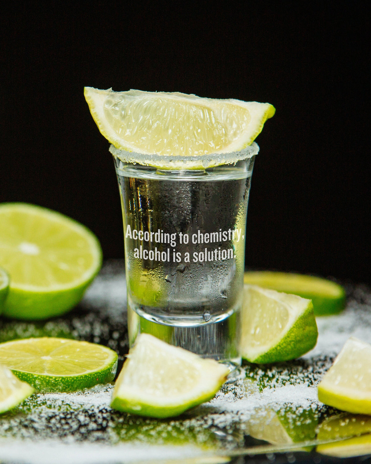 Funny Chemistry Gift Chemist Gift Idea According To Chemistry Alcohol Is A Solution Etched Shot Glass Graphic Tee – Warm & Stylish · High-Quality Print
