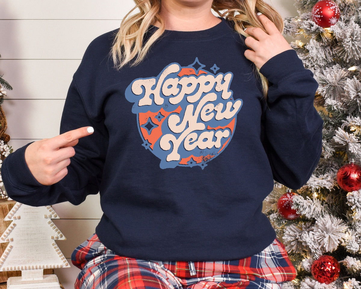 Colorful Retro New Year39s Eve Shirt2023 Happy New Year SweatshirtHappy New Year Shirt 2023 Christmas Happy New Year Shirt Sweatshirt – Cozy Vibes · Great Gift For Fans