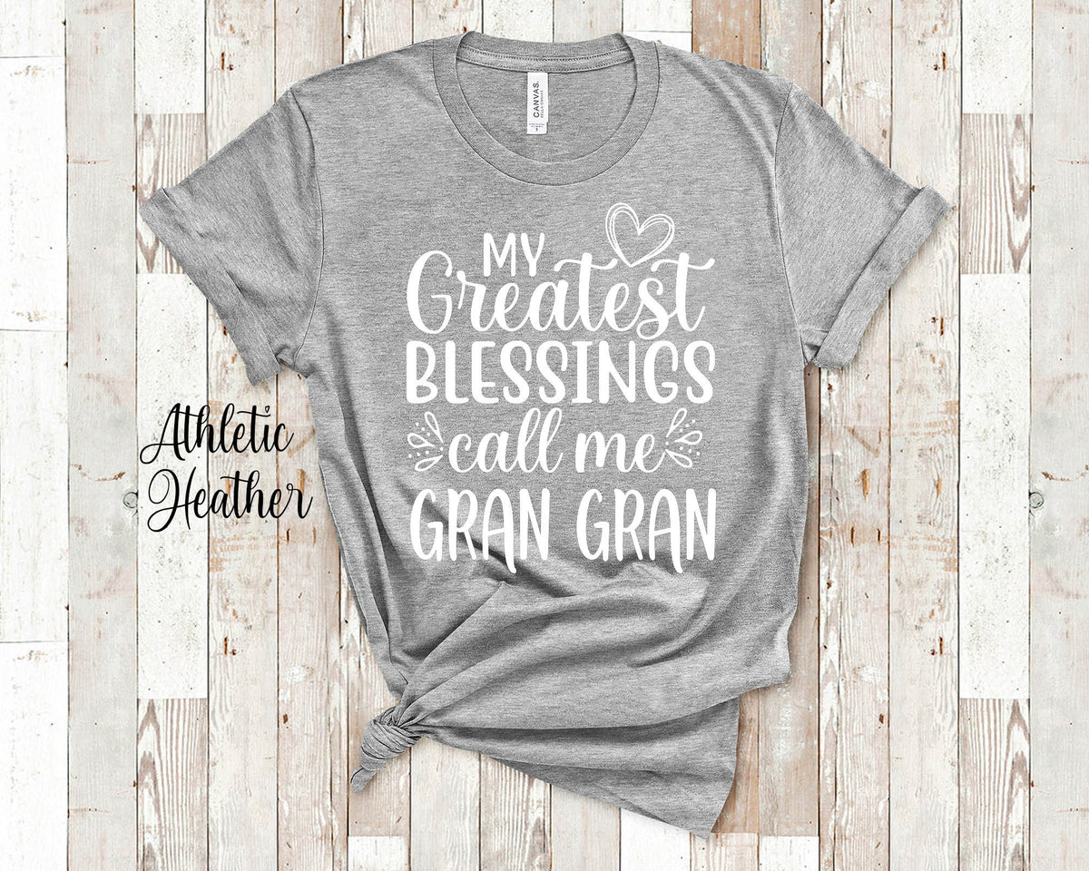 My Greatest Blessings Call Me Gran Gran Grandma Tshirt Special Grandmother Gift Idea for Mother39s Day Birthday Christmas Pregnancy Reveal Graphic Tee – Cozy Vibes · Trending Graphic Apparel