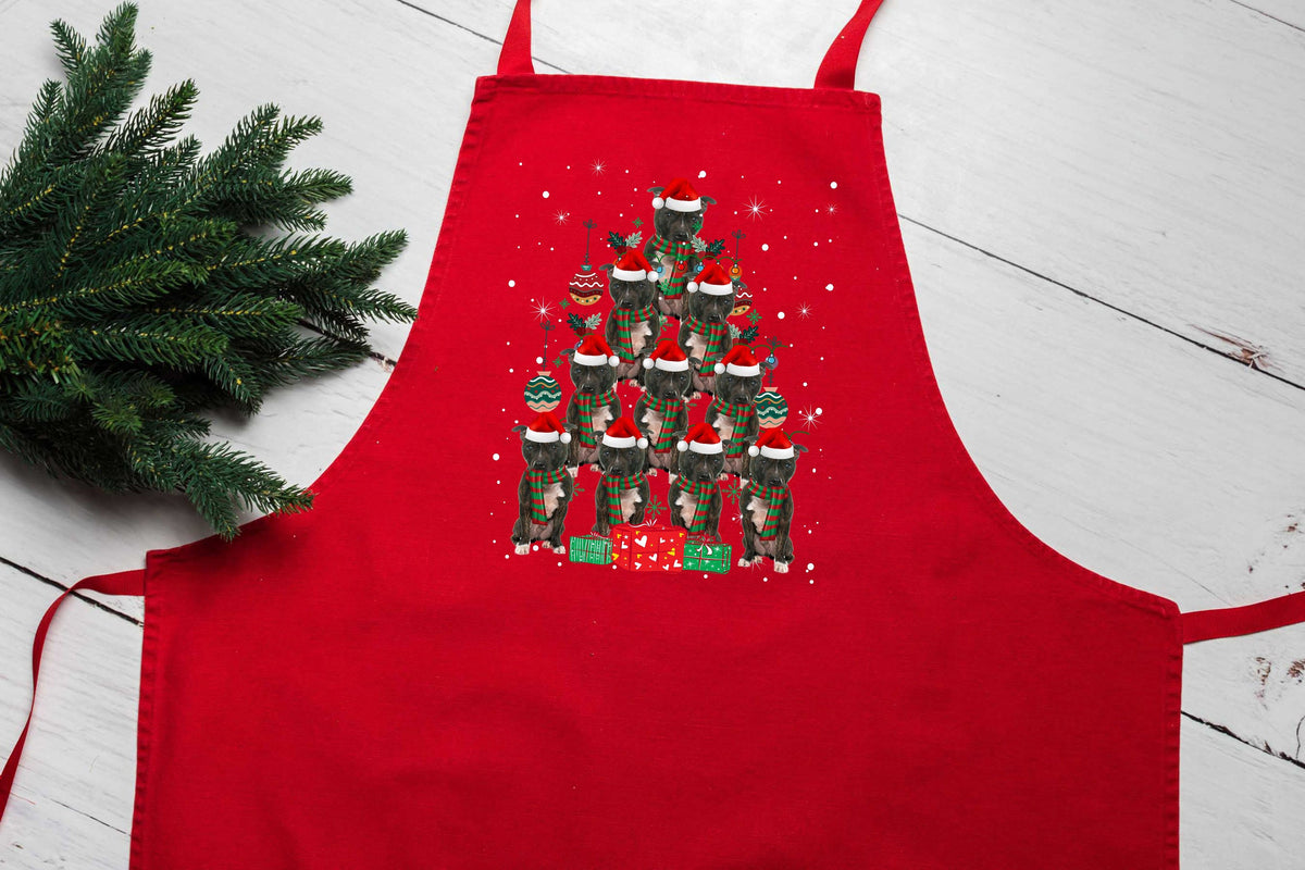 Baking Apron Staffordshire Bull Terrier Dog Christmas Cooking Apron Xmas Gift Idea BBQ Kitchen Apron For Women And Men Holiday Season Graphic Tee – Easygoing Wear · Great Gift For Fans