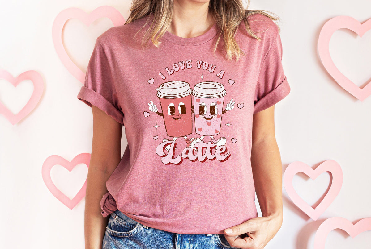 Retro Valentines Day ShirtValentines Day Shirts For WomanLatte Valentine ShirtValentines Day GiftValentines Coffee Lover GiftDonut Graphic Tee – Bold Style · Must-Have Style