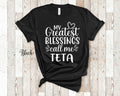 My Greatest Blessings Call Me Teta Grandma Tshirt Arabic Grandmother Gift Idea for Mother39s Day Birthday Christmas or Pregnancy Reveal Graphic Tee – Warm & Stylish · High-Quality Print