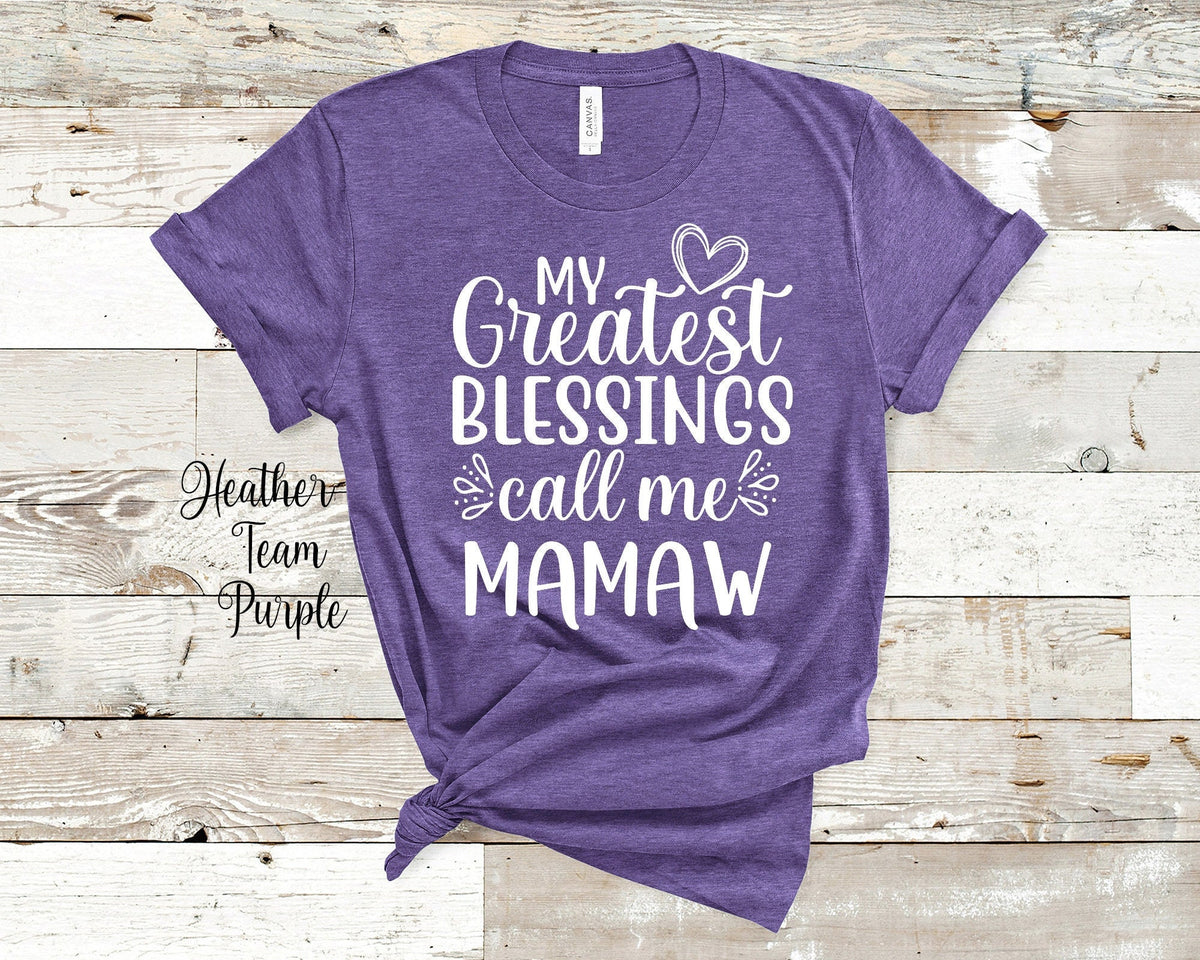 My Greatest Blessings Call Me Mamaw Grandma Tshirt Special Grandmother Gift Idea for Mother39s Day Birthday Christmas or Pregnancy Reveal Graphic Tee – Soft Feel · Perfect For Daily Wear