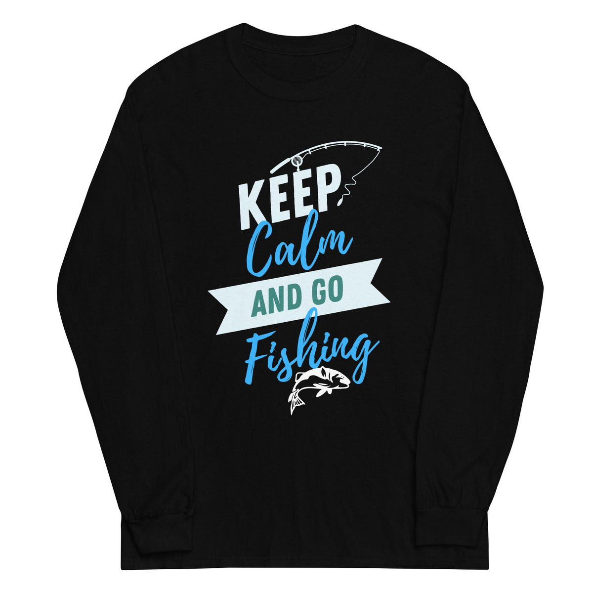 Fishing T Shirt Born To Fish Keep Calm Mens T shirt Fathers Day Gift Bass Birthday Gifts Husband Daddy Grandpa Gift Mens Long Sleeve Shirt Graphic Tee – Everyday Comfort · High-Quality Print