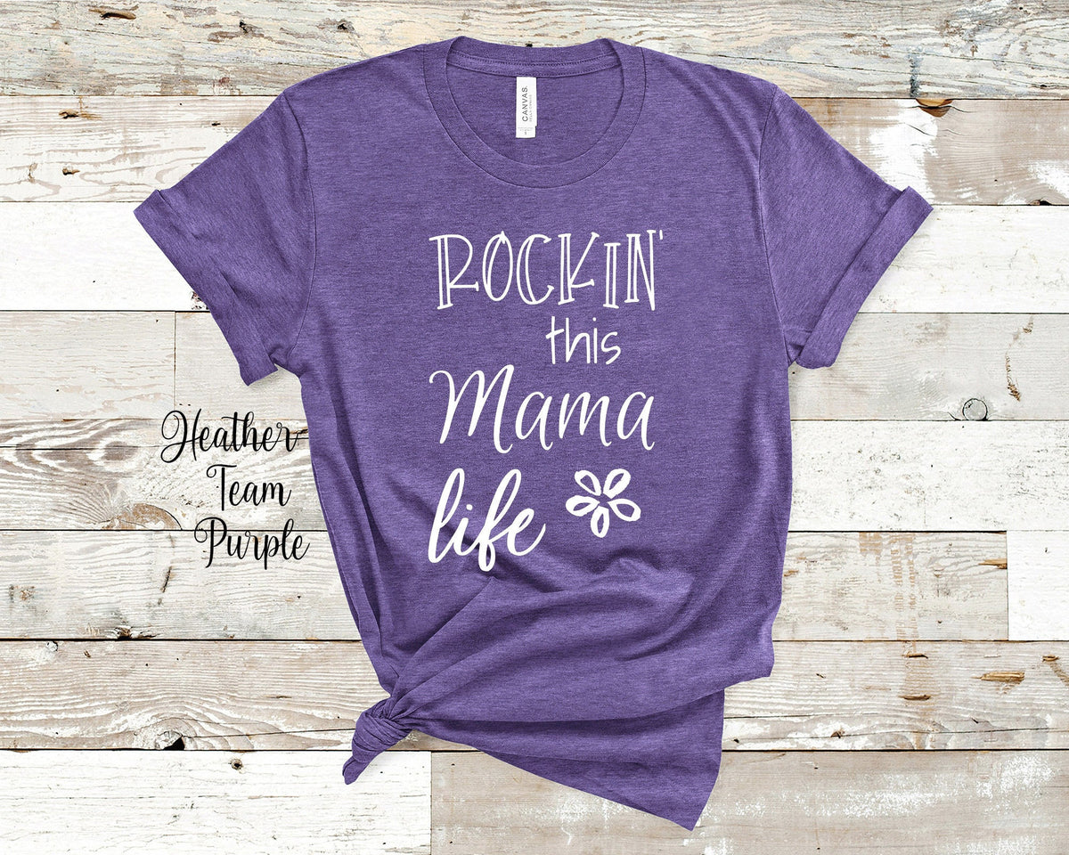 Rockin39 This Mama Life Mom Tshirt Special Grandmother Gift Idea for Mother39s Day Birthday Christmas or Pregnancy Reveal Announcement Graphic Tee – Warm & Stylish · Trending Graphic Apparel