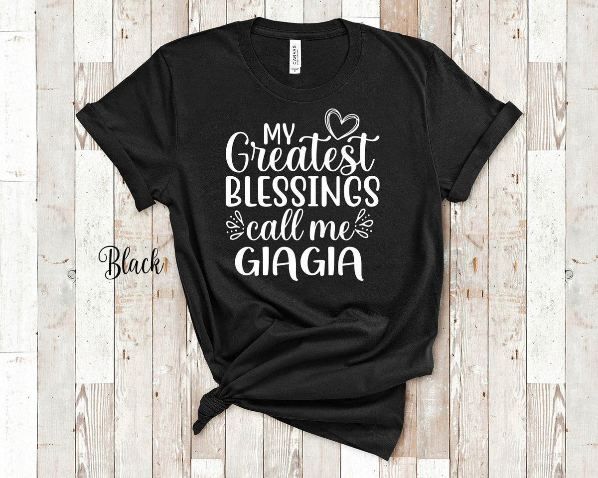 My Greatest Blessings Call Me Giagia Grandma Tshirt Greek Grandmother Gift Idea for Mother39s Day Birthday Christmas or Pregnancy Reveal Graphic Tee – Easygoing Wear · Trending Graphic Apparel