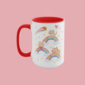 Coffee Mug for Cat Mom Funny Cat Mug with Rainbows 15 Oz Nineties Inspired Coffee Mug Unique and Colorful Valentines Gift for Cat Lover Graphic Tee – Easygoing Wear · Great Gift For Fans