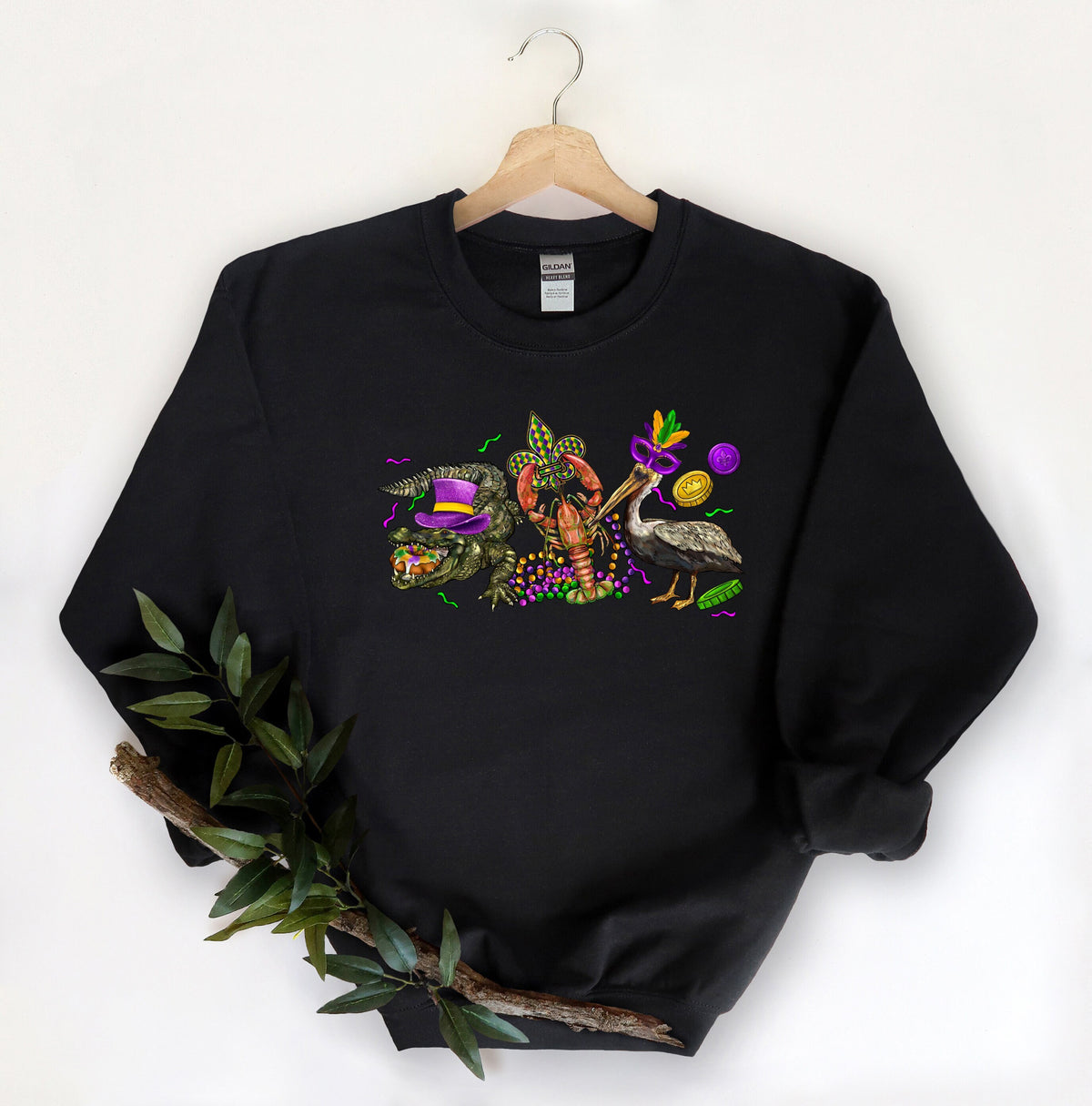 Mardi Gras alligator pelican crawfish Sweatshirt Nola ShirtFat Tuesday ShirtFlower de luce ShirtLouisiana ShirtSaints New Orleans Shirt Sweatshirt – Bold Style · High-Quality Print