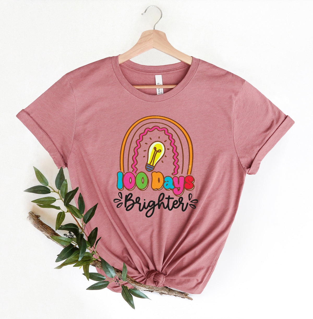 100 Days Brighter Shirt100 Days Brighter ShirtTeacher Shirt100th Day Of SchoolBack To School ShirtTeacher Appreciationgirly school Tee Graphic Tee – Feel-Good Design · Perfect For Daily Wear