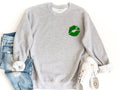 Pocket Lucky Kiss Sweatshirt St Patrick39s Day Sweatshirt Pocket Lips Sweater Clover Sweater Pocket Lucky Kiss Sweatshirt Irish Gift Sweatshirt – Aesthetic Look · Top Pick For Any Outfit